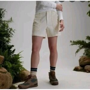 Alpine Design High Rise Shorts Off White Mixed Fabric Women's Size 6